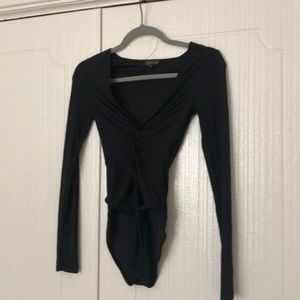 Black long sleeve top shop leotard